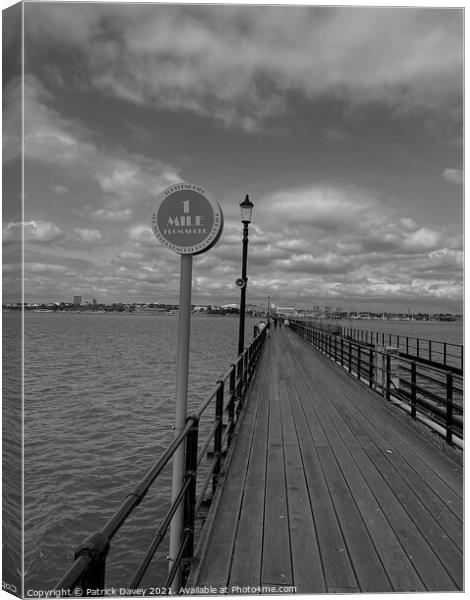 The long walk Southend pier Canvas Print by Patrick Davey