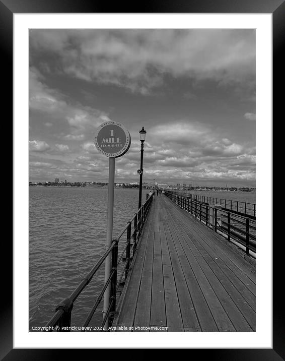 The long walk Southend pier Framed Mounted Print by Patrick Davey