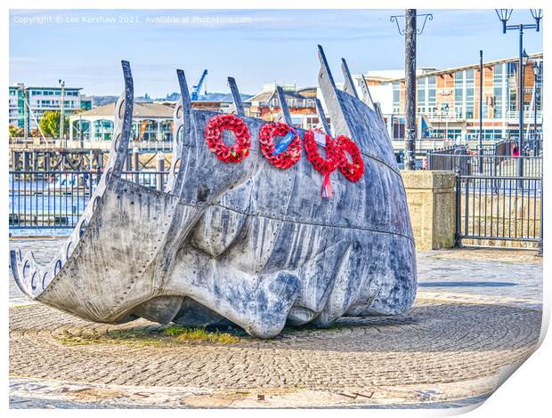 "Silent Slumber: Tribute to Cardiff's Seafaring He Print by Lee Kershaw