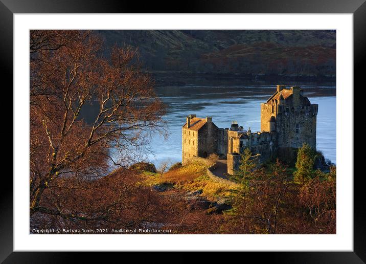 Majestic Eilean Donan Castle on Loch Duich Framed Mounted Print by Barbara Jones