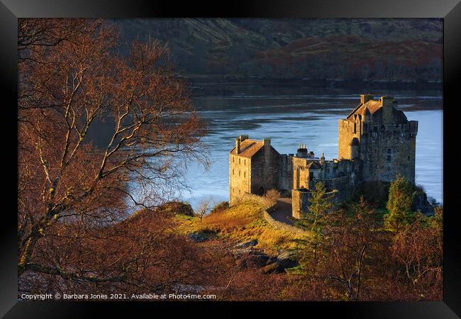 Majestic Eilean Donan Castle on Loch Duich Framed Print by Barbara Jones