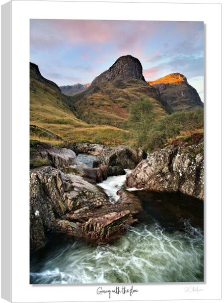 Going with the flow Three sisters waterfalls, Glen Canvas Print by JC studios LRPS ARPS