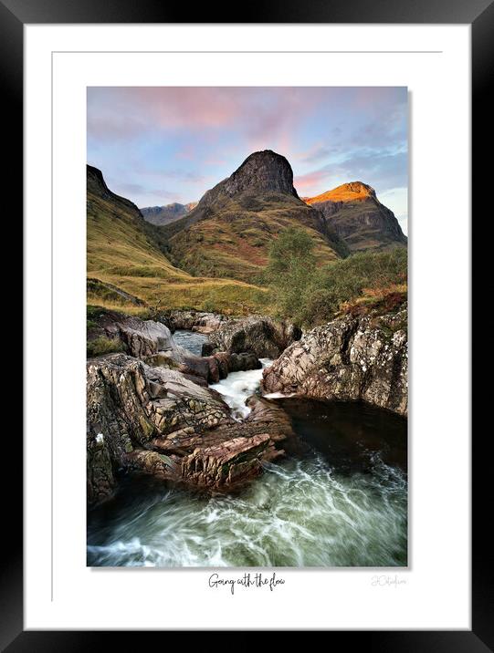 Going with the flow Three sisters waterfalls, Glen Framed Mounted Print by JC studios LRPS ARPS