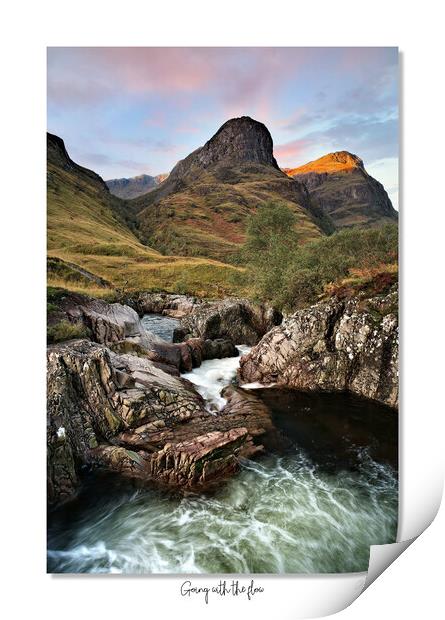 Going with the flow Three sisters waterfalls, Glen Print by JC studios LRPS ARPS