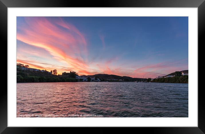 Sunet On The Rio Guadiana Framed Mounted Print by Wight Landscapes