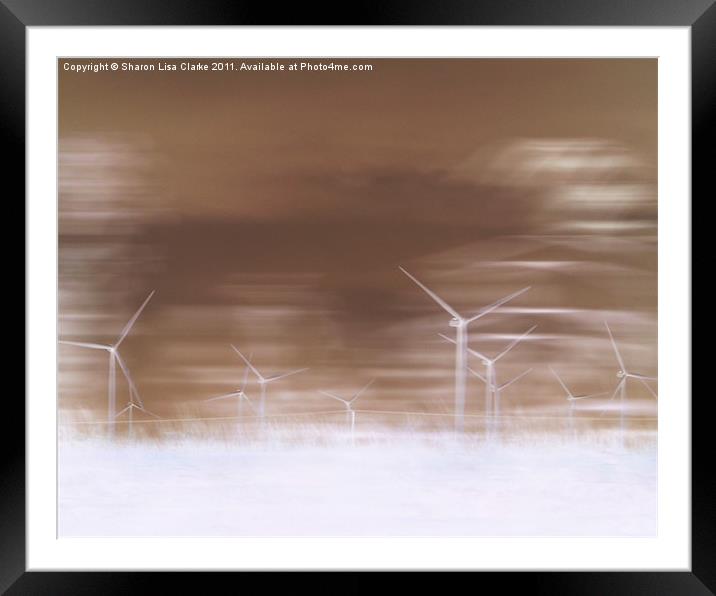 ghostly wind turbines Framed Mounted Print by Sharon Lisa Clarke