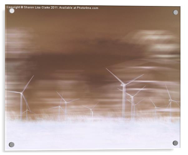 ghostly wind turbines Acrylic by Sharon Lisa Clarke
