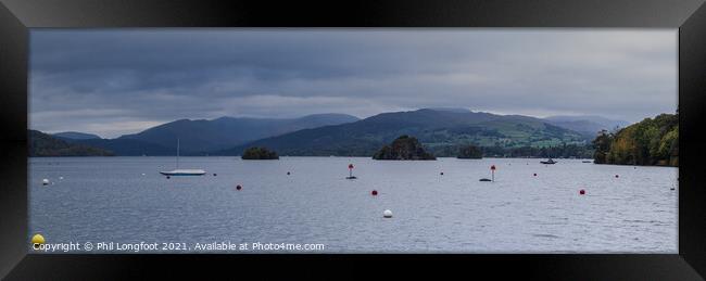 Lake Windermere panoramic beauty Framed Print by Phil Longfoot