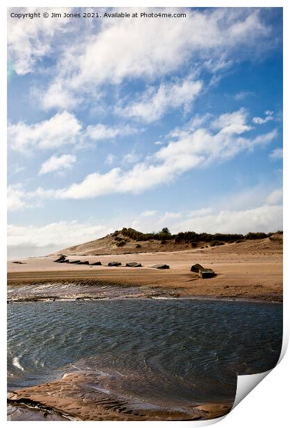 The Sand Dunes at Alnmouth Print by Jim Jones