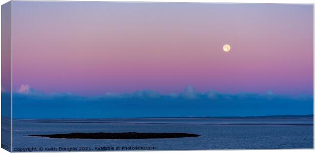Moon over the Bay Canvas Print by Keith Douglas