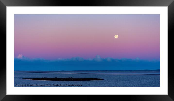 Moon over the Bay Framed Mounted Print by Keith Douglas
