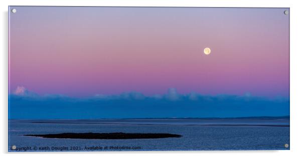 Moon over the Bay Acrylic by Keith Douglas