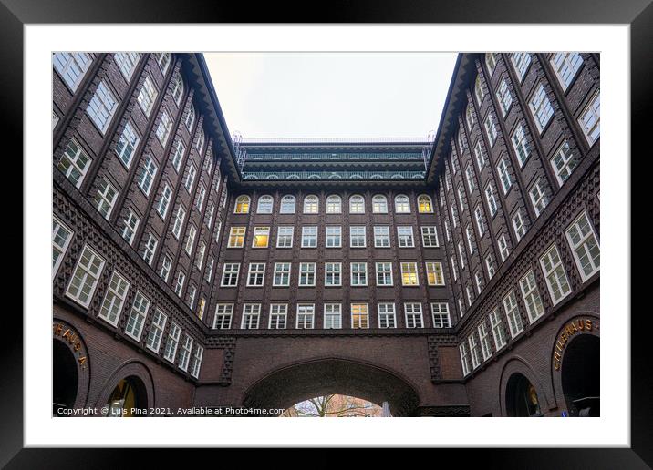 Chilehaus Chile House office building in Hamburg Framed Mounted Print by Luis Pina
