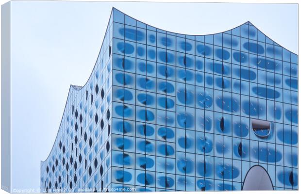 Detail of the top part of the Elbphilharmonie concert hall in Hamburg Canvas Print by Luis Pina