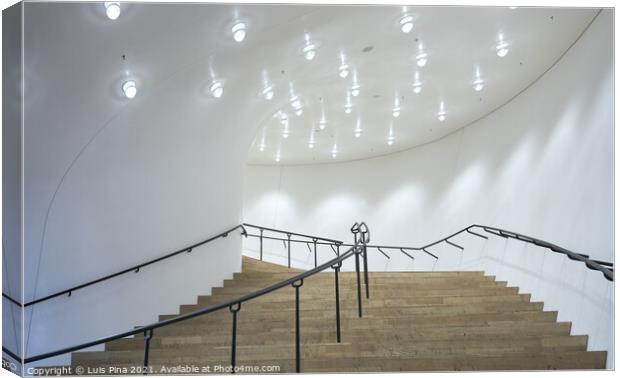 Inside staircase at the Elbphilharmonie concert hall Canvas Print by Luis Pina