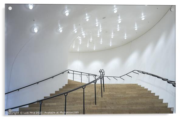 Inside staircase at the Elbphilharmonie concert hall Acrylic by Luis Pina