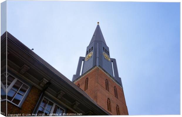 Church of St. Jacobi in Hamburg on a cloudy day Canvas Print by Luis Pina