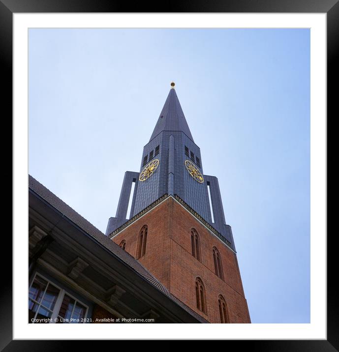 Church of St. Jacobi in Hamburg on a cloudy day Framed Mounted Print by Luis Pina