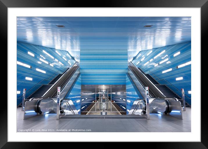 Amazing Subway station at University on the Speicherstadt area in Hamburg Framed Mounted Print by Luis Pina