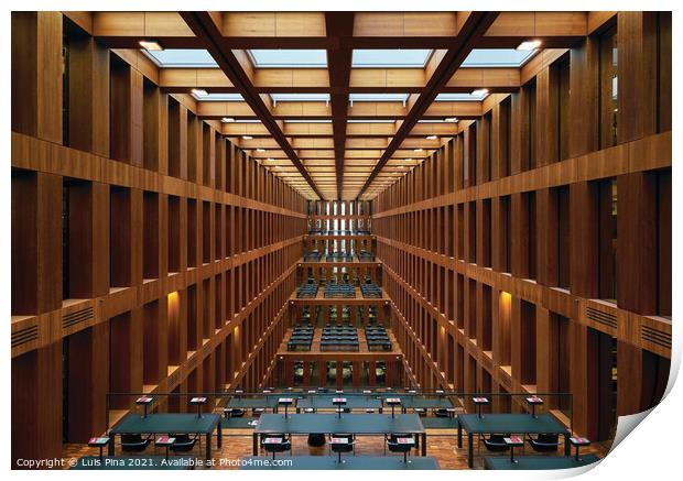 Inside the University Library of Humboldt Universität of Berlin Print by Luis Pina