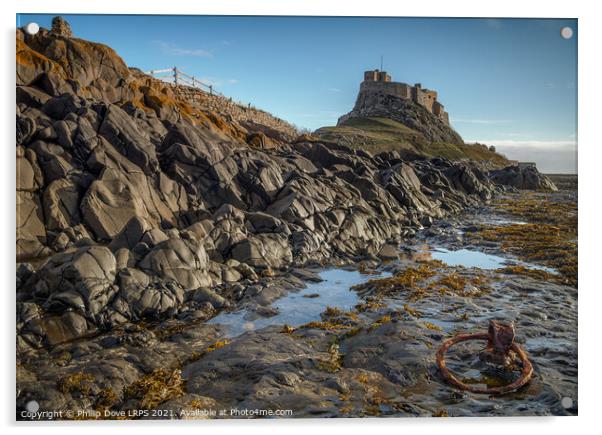 Lindisfarne Castle Acrylic by Phillip Dove LRPS