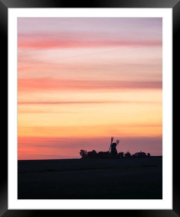 Windmill Silhouette Framed Mounted Print by Stewart Mckeown