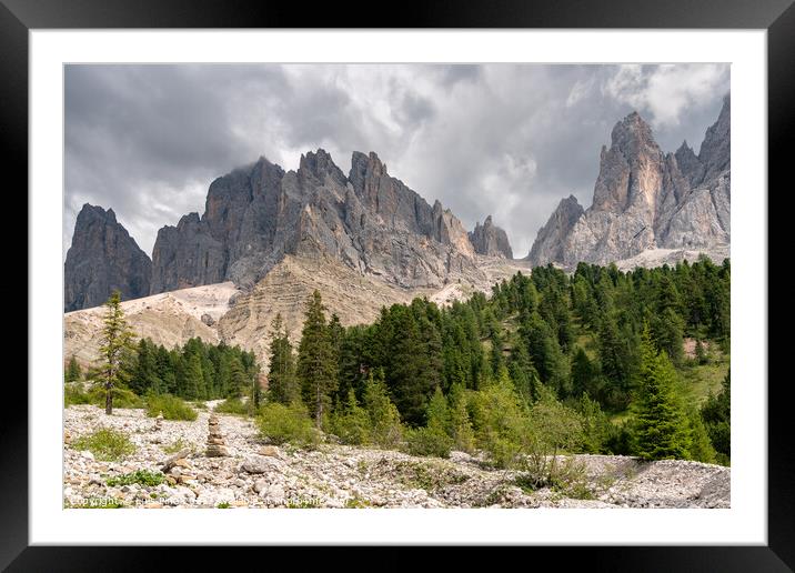 Santa Magdalena St Maddalena Val di Funes in Dolomites Italian Alps with Furchetta mountain peak Framed Mounted Print by Luis Pina
