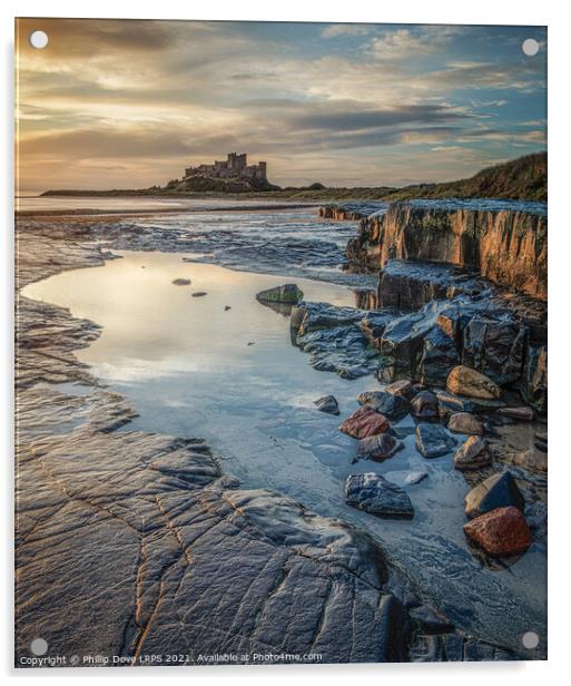 Bamburgh Castle by morning light Acrylic by Phillip Dove LRPS