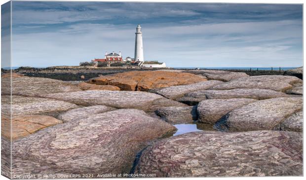 St Mary's Lighthouse, Whitley Bay Canvas Print by Phillip Dove LRPS