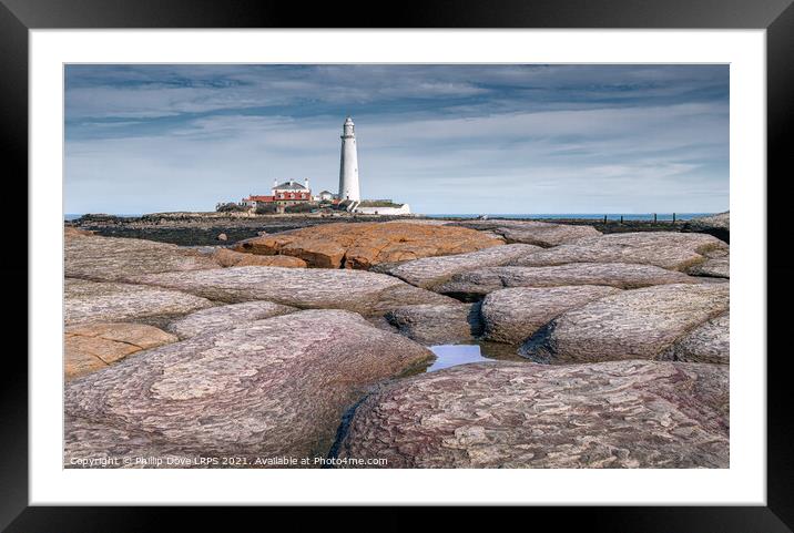 St Mary's Lighthouse, Whitley Bay Framed Mounted Print by Phillip Dove LRPS