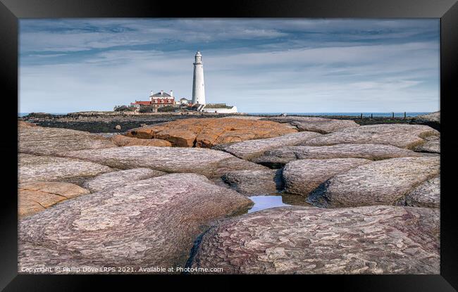 St Mary's Lighthouse, Whitley Bay Framed Print by Phillip Dove LRPS