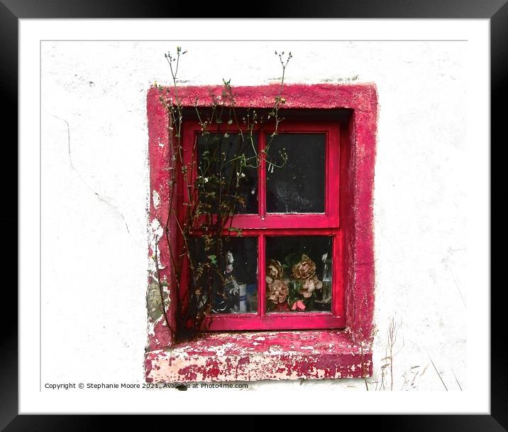 Red Window Framed Mounted Print by Stephanie Moore