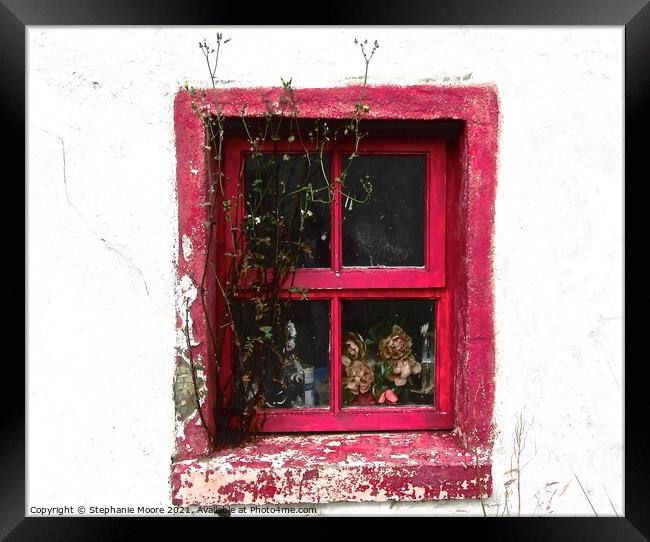 Red Window Framed Print by Stephanie Moore
