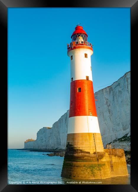Beachy Head Lighthouse Framed Print by A N Aerial Photography