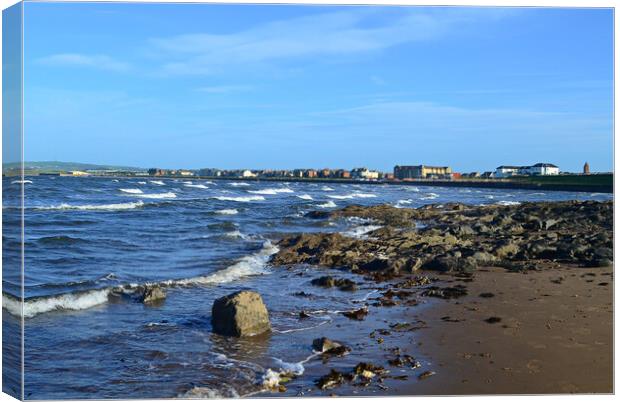 Prestwick and the seafront Canvas Print by Allan Durward Photography