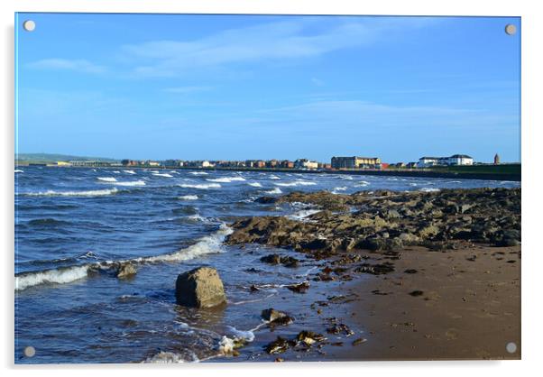 Prestwick and the seafront Acrylic by Allan Durward Photography
