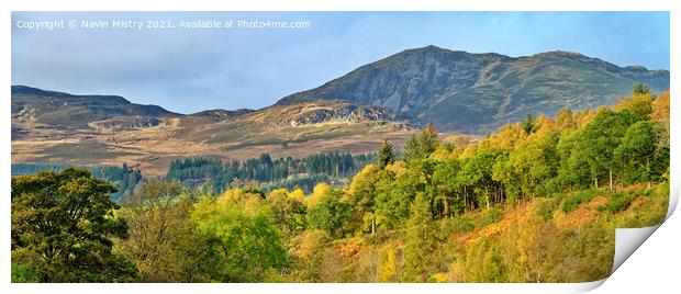 A view of Ben Vrackie in the Autumn Print by Navin Mistry