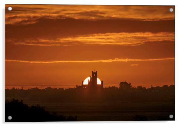 Sunrise over Ely, as seen from Coveney, 22nd October 2021 Acrylic by Andrew Sharpe