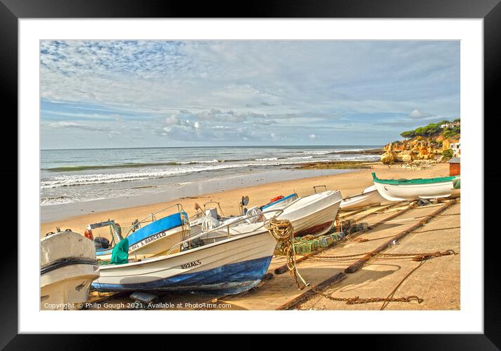 Boats on the beach Framed Mounted Print by Philip Gough
