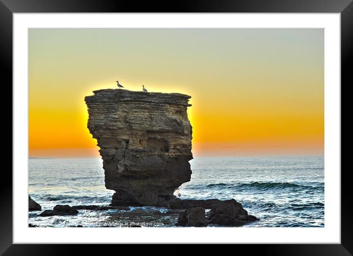 Sunset On The Rock Framed Mounted Print by Philip Gough