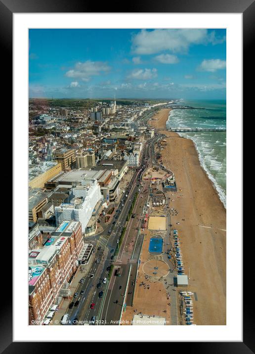 Brighton seafront from above Framed Mounted Print by Photimageon UK