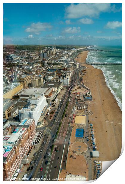 Brighton seafront from above Print by Photimageon UK