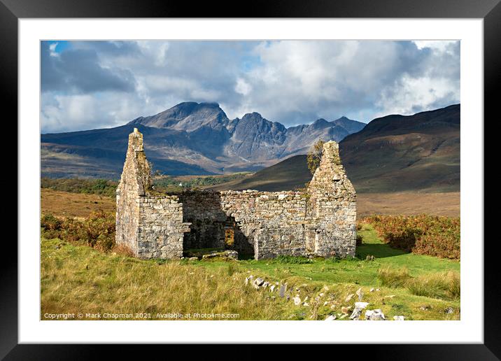 Ruined house and Blaven, Skye Framed Mounted Print by Photimageon UK