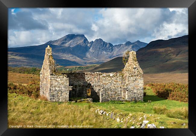 Ruined house and Blaven, Skye Framed Print by Photimageon UK