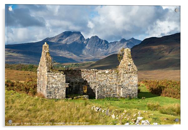 Ruined house and Blaven, Skye Acrylic by Photimageon UK