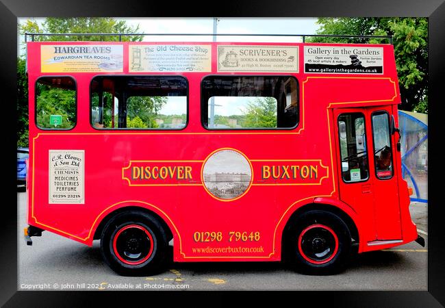 Tour bus, Buxton, Derbyshire. Framed Print by john hill