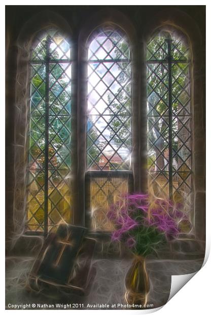 Bible in the window Print by Nathan Wright