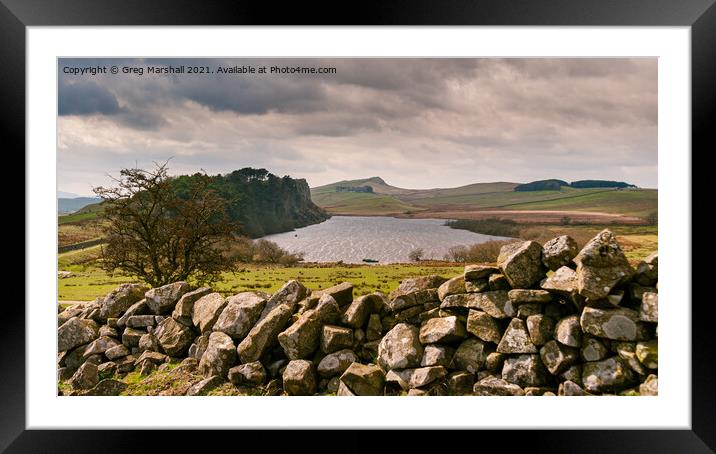 Crag Lough at Hadrian's Wall Framed Mounted Print by Greg Marshall