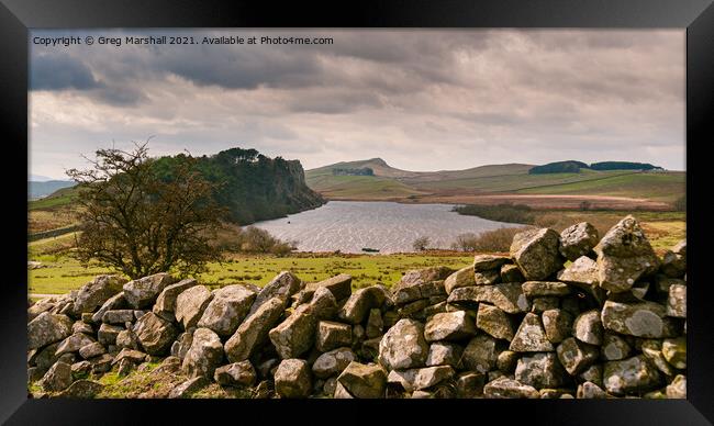 Crag Lough at Hadrian's Wall Framed Print by Greg Marshall