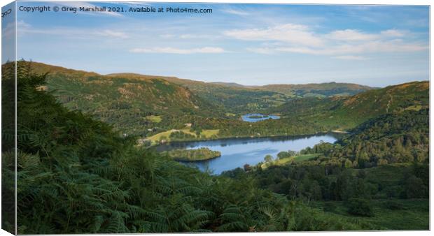 Grasmere and Rydal Water Lake District Canvas Print by Greg Marshall